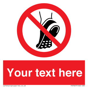 Custom prohibition Do not wear metal studded footwear